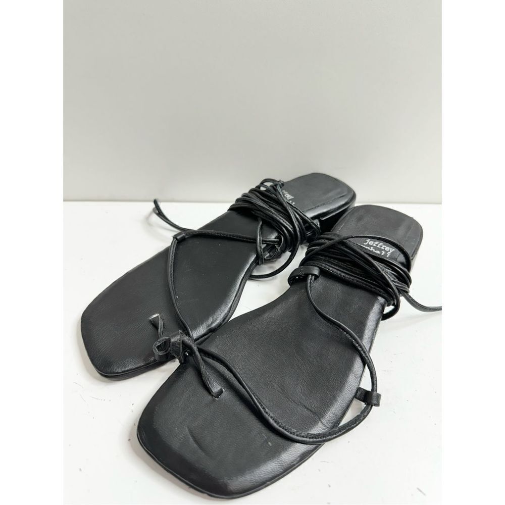 Jeffrey Campbell Black Strappy Lace-Up Block Heel Sandals - Picture 2 of 9